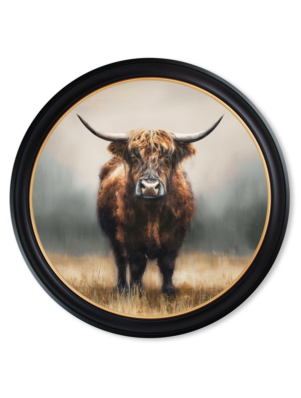 Highland Cow - Oxford Round Frame