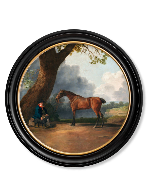 c.1763 George Stubb's Horse and Groom - Round Frame