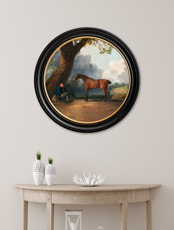 c.1763 George Stubb's Horse and Groom - Round Frame