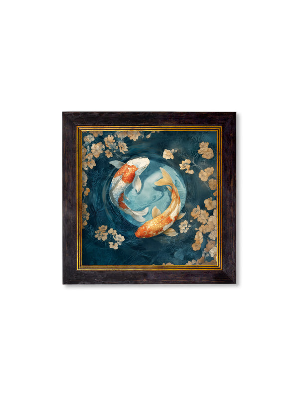 Japanese Koi Carp Dawn -  Oxford Square Frame