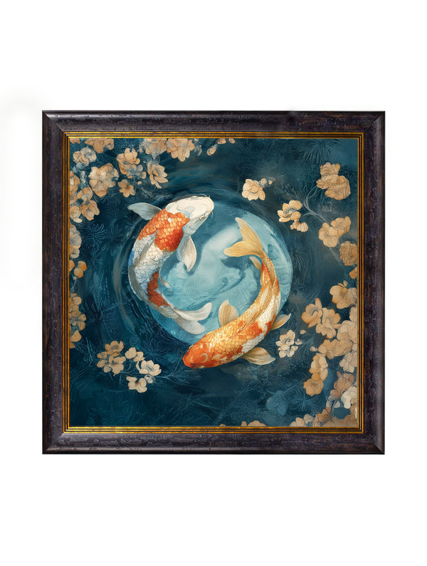 Japanese Koi Carp Dawn -  Oxford Square Frame