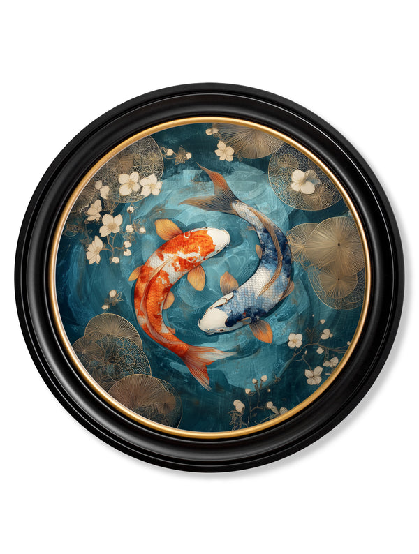 Japanese Koi Carp Dusk -  Oxford Round Frame