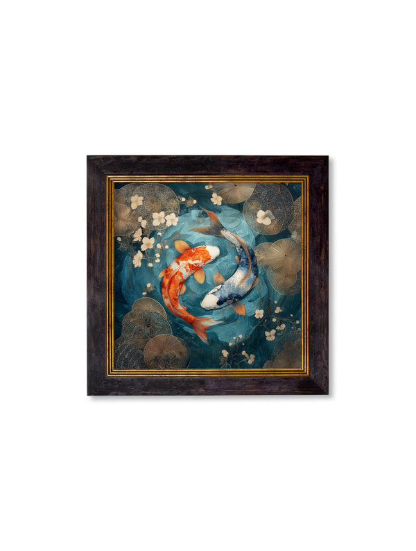 Japanese Koi Carp Dusk -  Oxford Square Frame