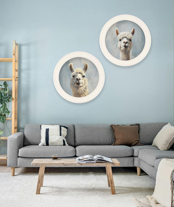 The Goofy Llama - Oxford Strong White Round Frame