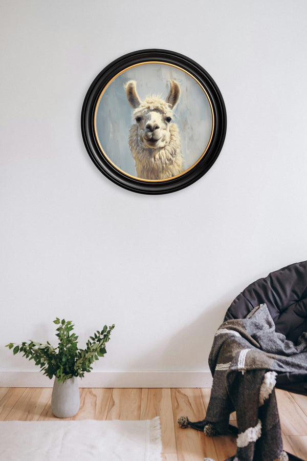 The Goofy Llama - Oxford Round Frame