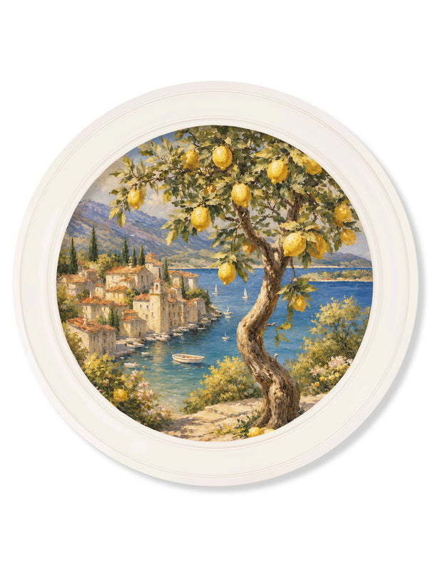 Lemon Tree Views - Oxford Strong White Round Frame