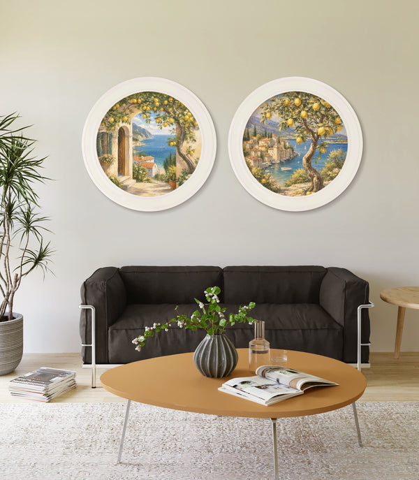 Lemon Tree Views - Oxford Strong White Round Frame