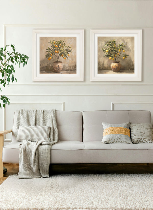 Mediterranean Lemon Tree - Cream Hurstwood Square Frame