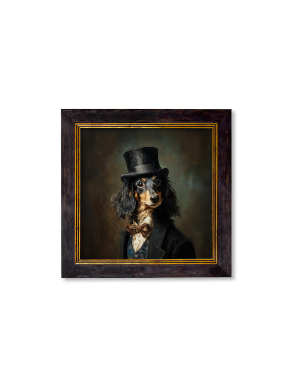 Sir Sausageworth - Gentleman Dachshund Oxford Square Frame