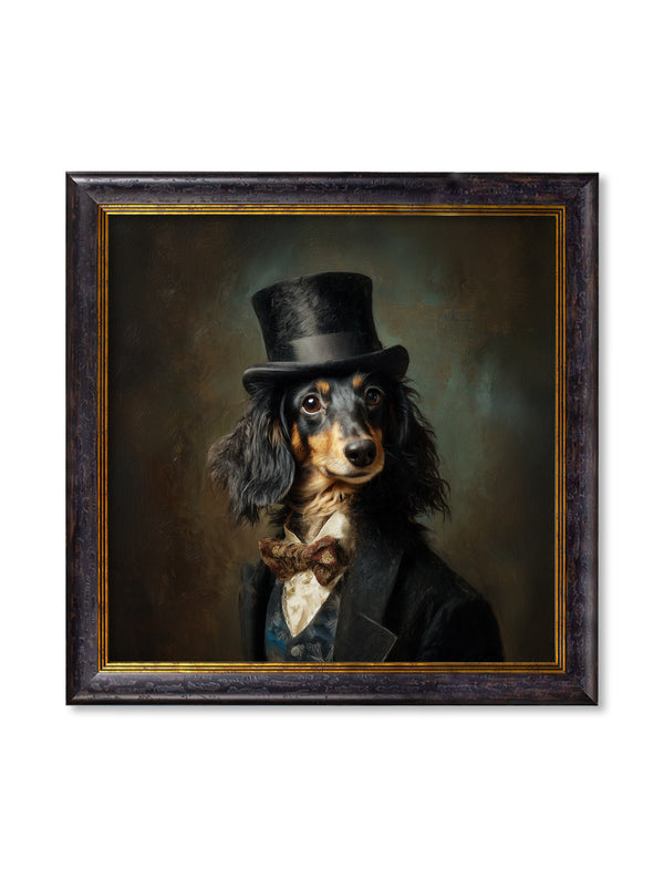 Sir Sausageworth - Gentleman Dachshund Oxford Square Frame