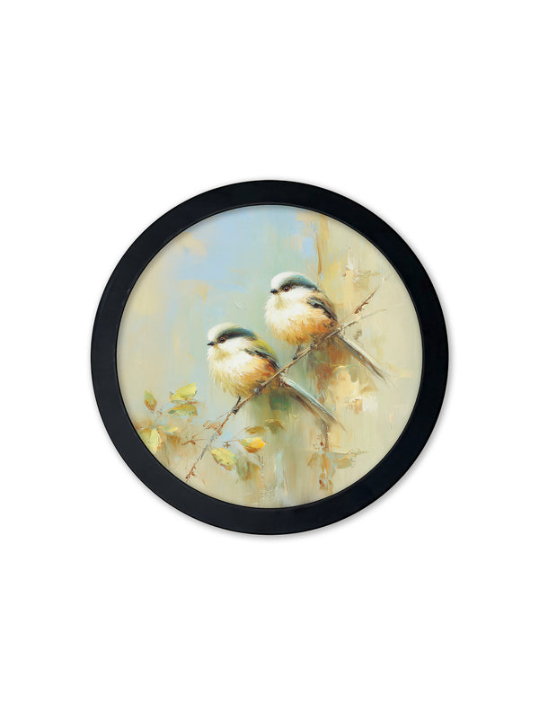 Garden Birds - 30cm Black Round Box Frame