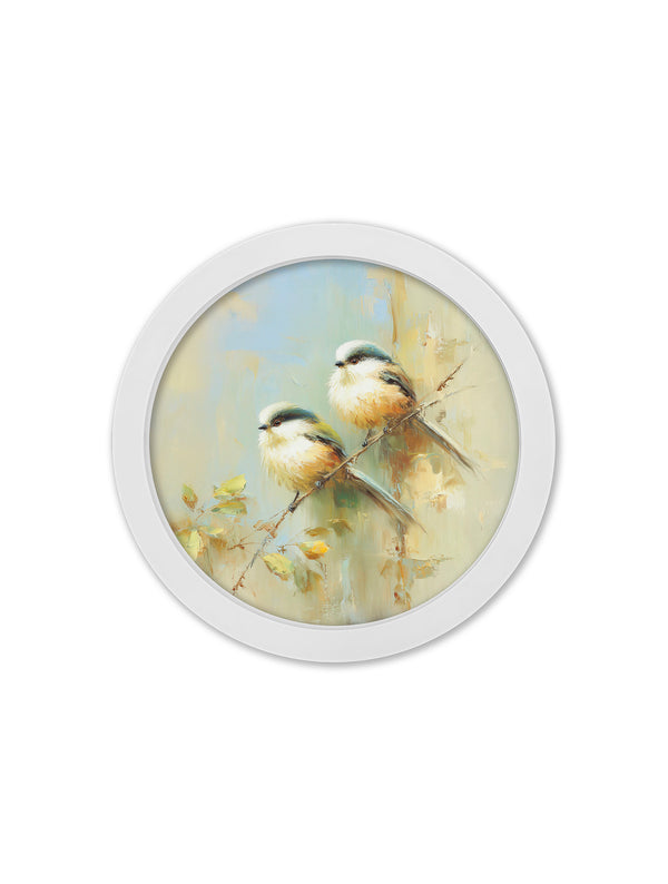 Garden Birds - 30cm White Round Box Frame