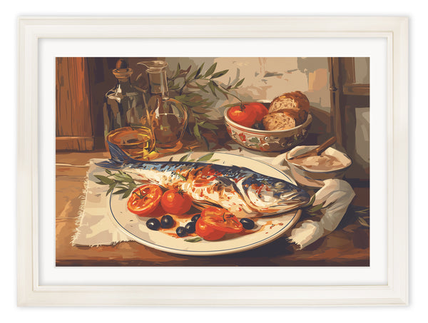 Mediterranean Fish Supper - Cream Hurstwood Frame