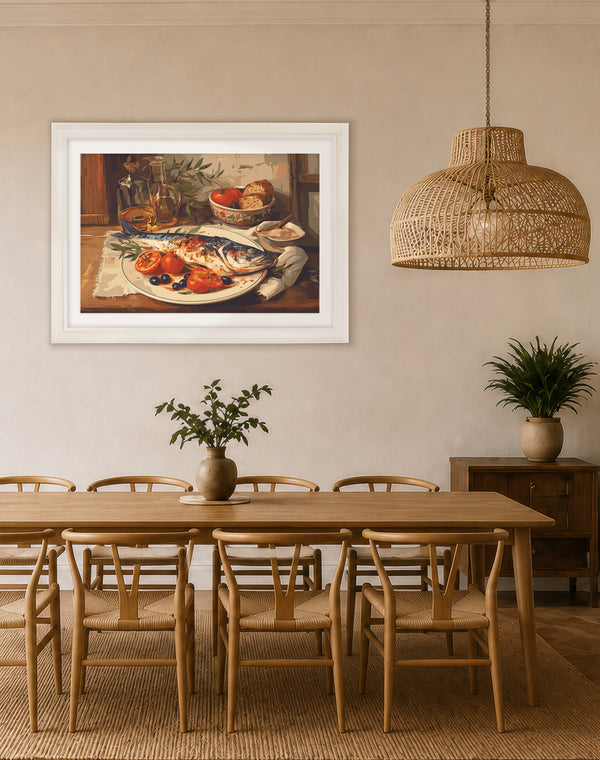 Mediterranean Fish Supper - Cream Hurstwood Frame