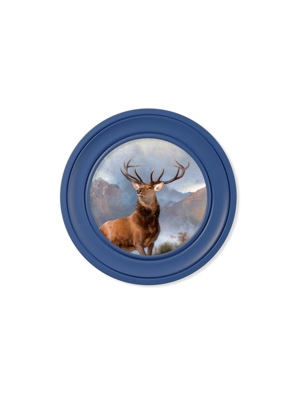 c.1851 Monarch of The Glen - Round Frame Blue