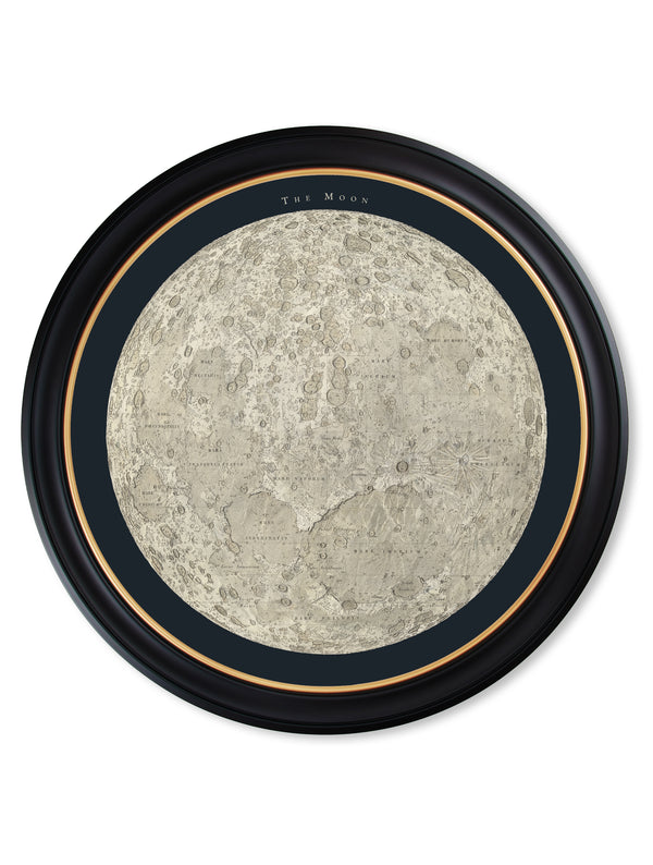 c.1800's Map of the Moon - Round