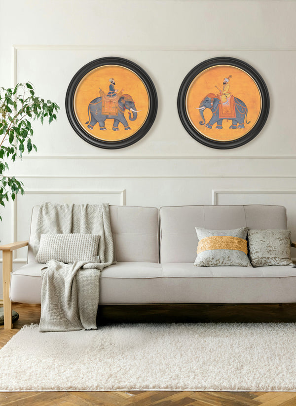 Royal Saffron Mughals - Oxford Round Frame