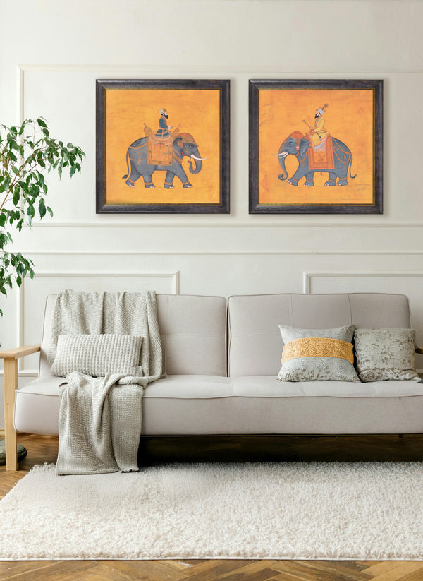 Royal Saffron Mughals - Oxford Square Frame