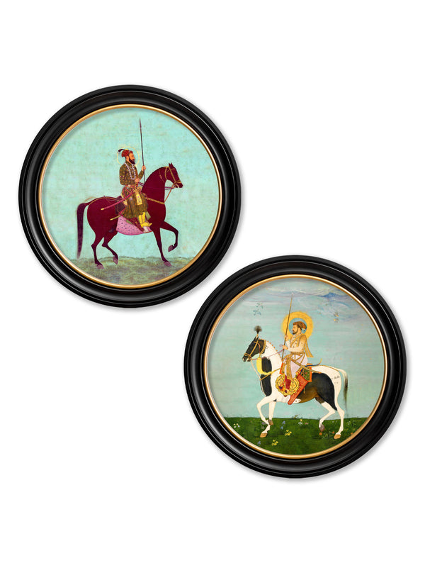 Mughals - Horsemen - Round Frames