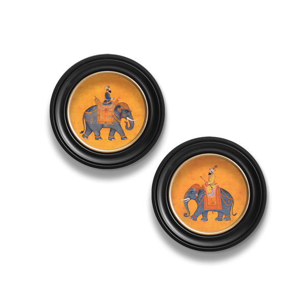 Royal Saffron Mughals - Oxford Round Frame