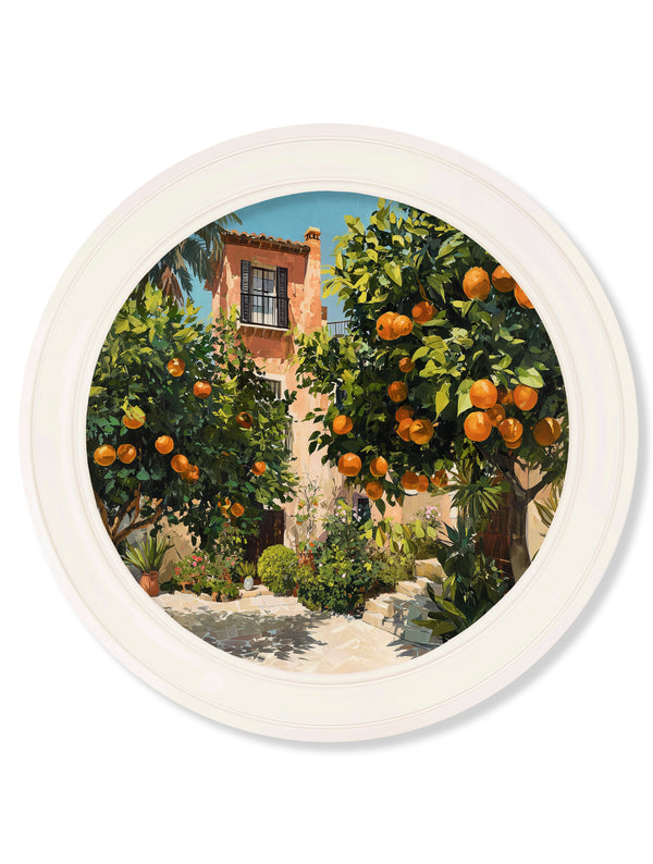 The Orange Villa - Oxford Strong White Round Frame