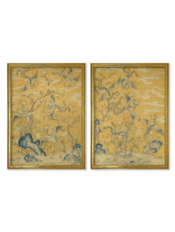 Phoenixes in a Garden Set of 2