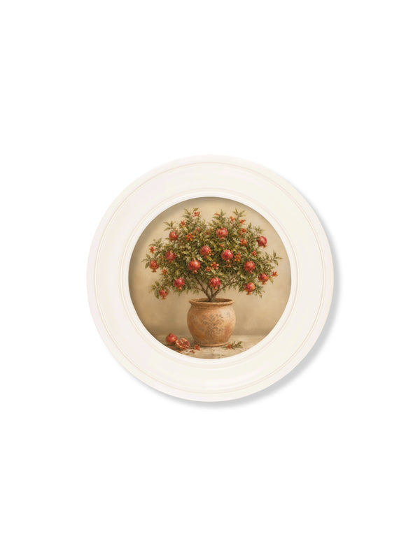 The Pomegranate Tree - Oxford Strong White Round Frame