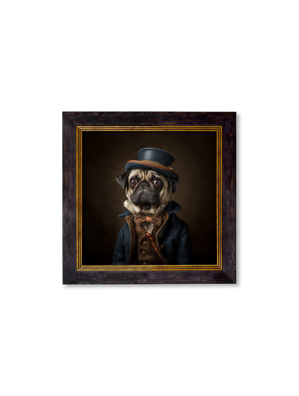 Sir Puggington - Gentleman Pug Oxford Square Frame