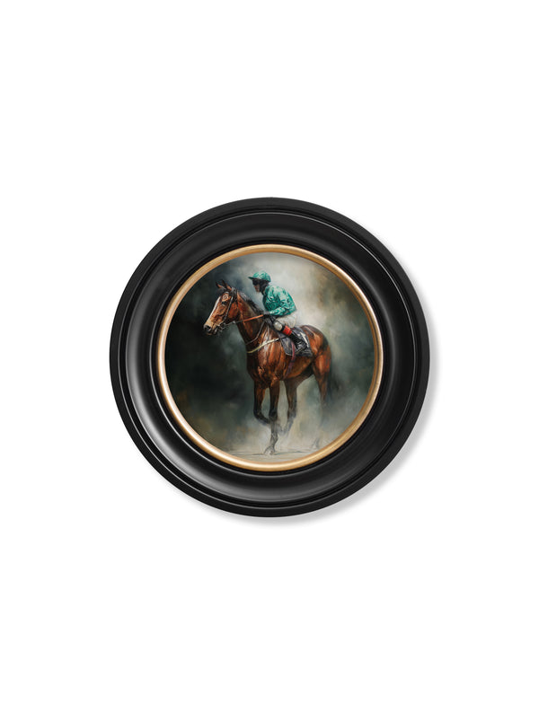 The Irish Racehorses - Oxford Round Frame