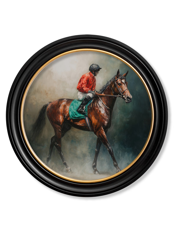 The Irish Racehorses - Oxford Round Frame
