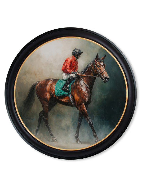 The Irish Racehorses - Oxford Round Frame