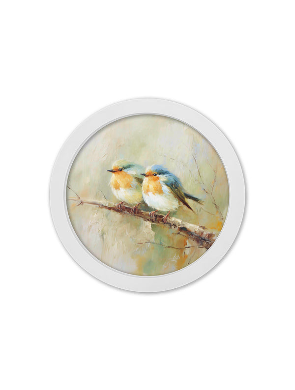 Garden Birds - 30cm White Round Box Frame