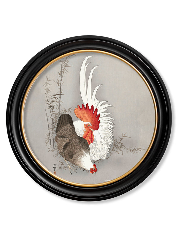 c.1910 Roosters - Ohara Koson - Round