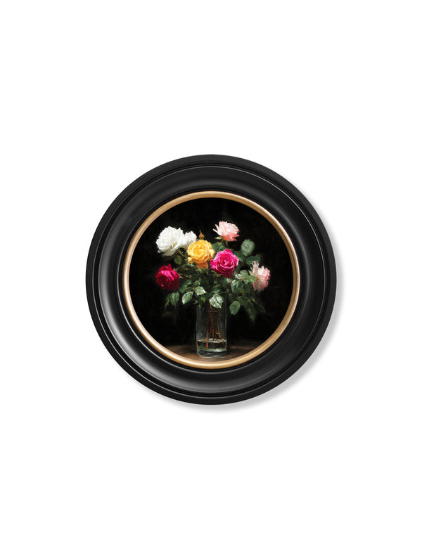 Roses After Dark - Oxford Round Frame