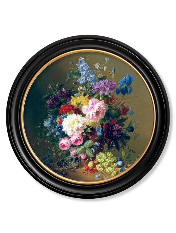 c.1812 Still Life of Flowers - Round