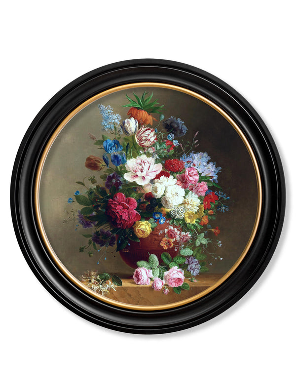 c.1812 Still Life of Flowers - Round