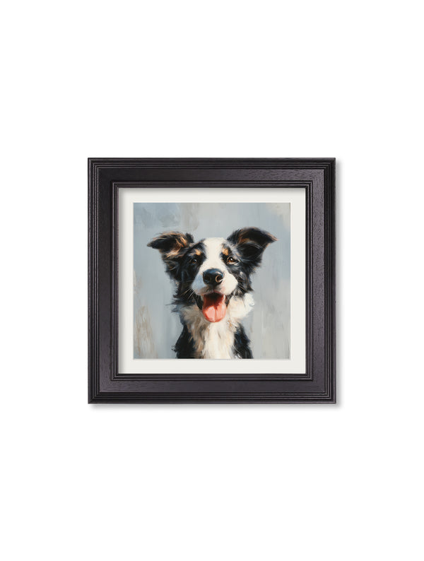 The Smiley Sheepdog - Black Hurstwood Square Frame