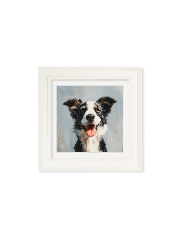 The Smiley Sheepdog - Cream Hurstwood Square Frame