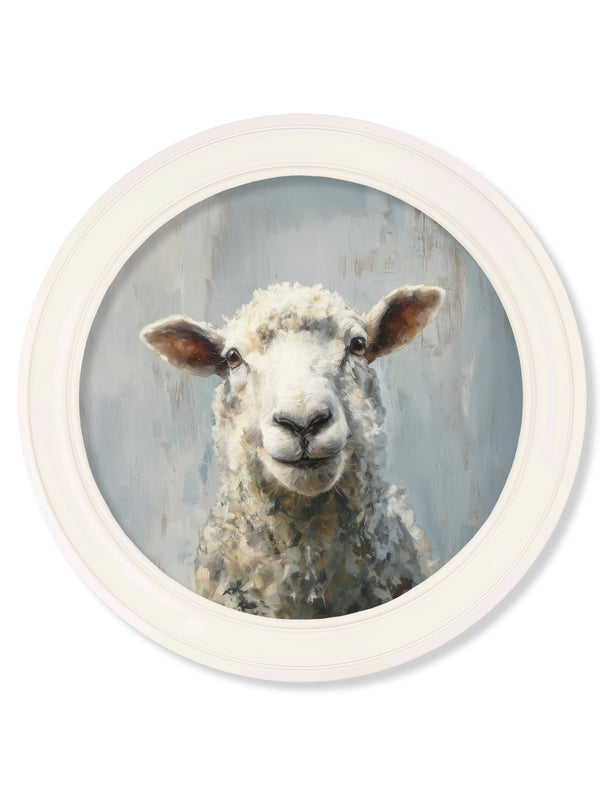 The Jolly Sheep - Oxford Strong White Round Frame