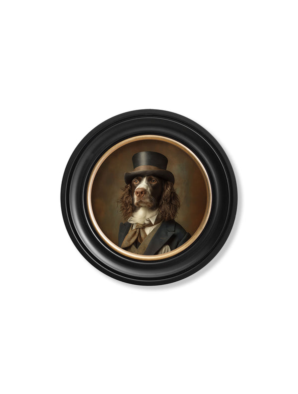 Duke Springly - Gentleman Springer Spaniel Oxford round frame