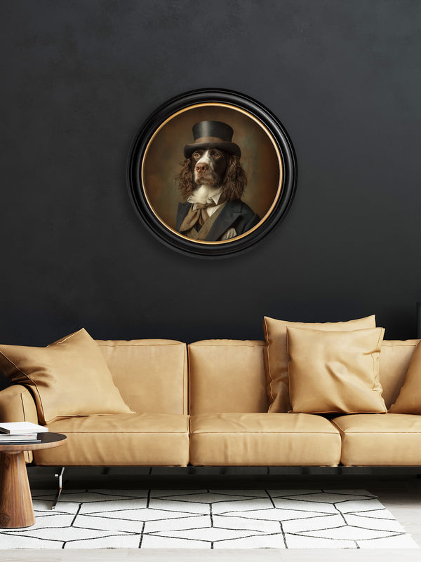 Duke Springly - Gentleman Springer Spaniel Oxford Round Frame