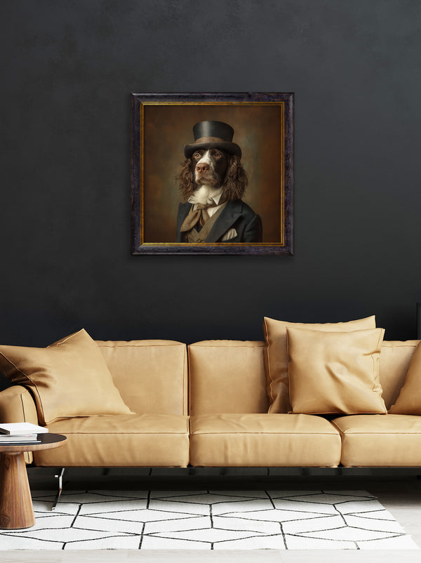 Duke Springly - Gentleman Springer Spaniel Oxford Square Frame