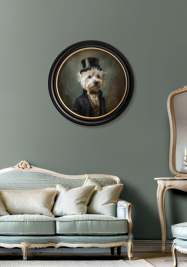 Lord Westly Whitetail - Gentleman Westie Oxford Round Frame