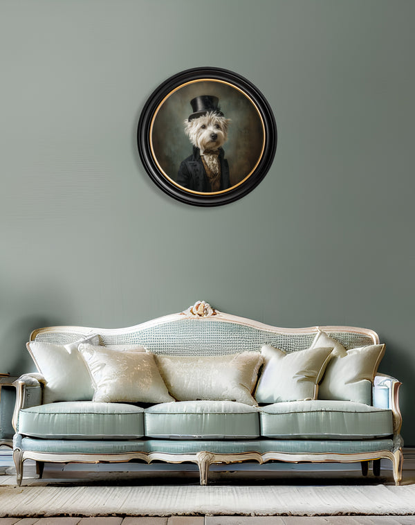 Lord Westly Whitetail - Gentleman Westie Oxford round frame