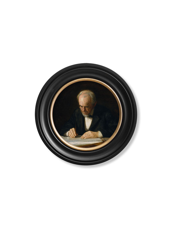 c.1882 The Writing Master - Thomas Eakins - Round Frame