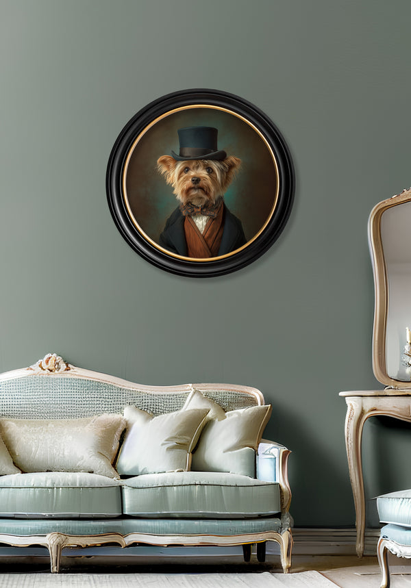 Lord Barkley of York - Gentleman Yorkshire Terrier Oxford Round Frame