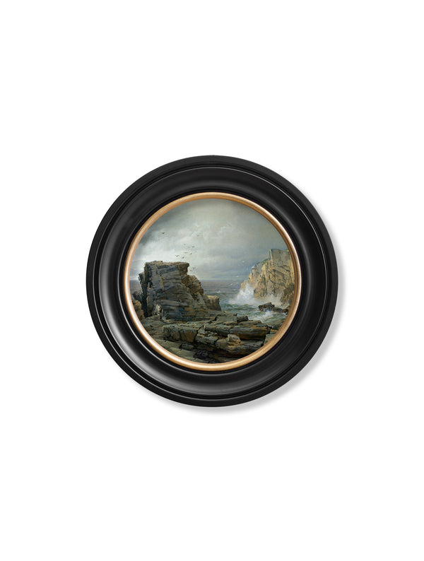 c.1877 Rocky Coast - Round Frame