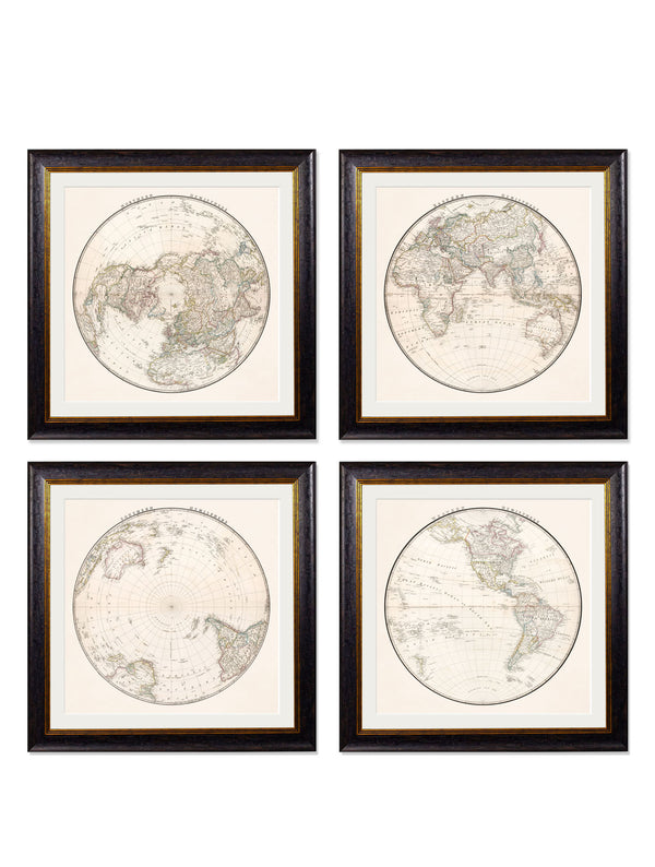 c.1838 World Map Hemispheres