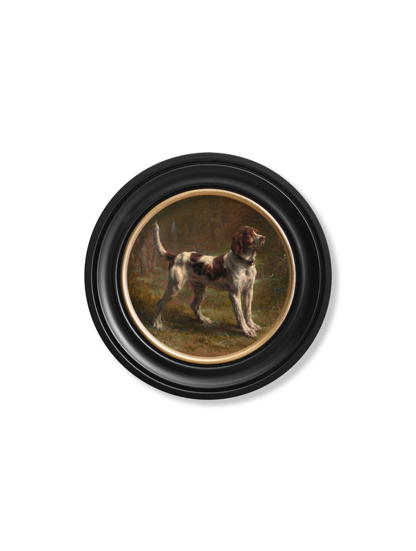 c.1856 Beagle Bloodhound - Round Frame