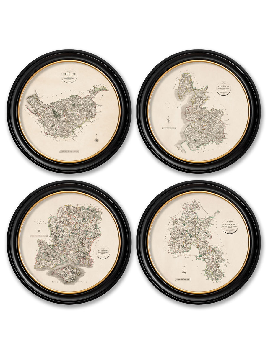 c.1806 County Maps of England - Round – T A Interiors